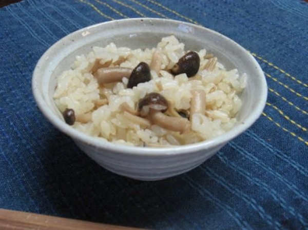 キノコご飯の出来上がり