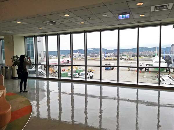 松山空港から見る台北市内