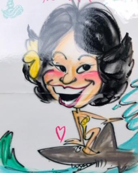 ハワイでクルージング時で私の似顔絵