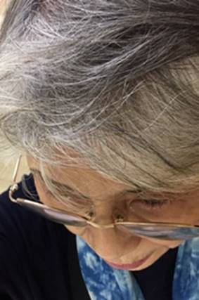自撮り(私の白髪度は何%?)
